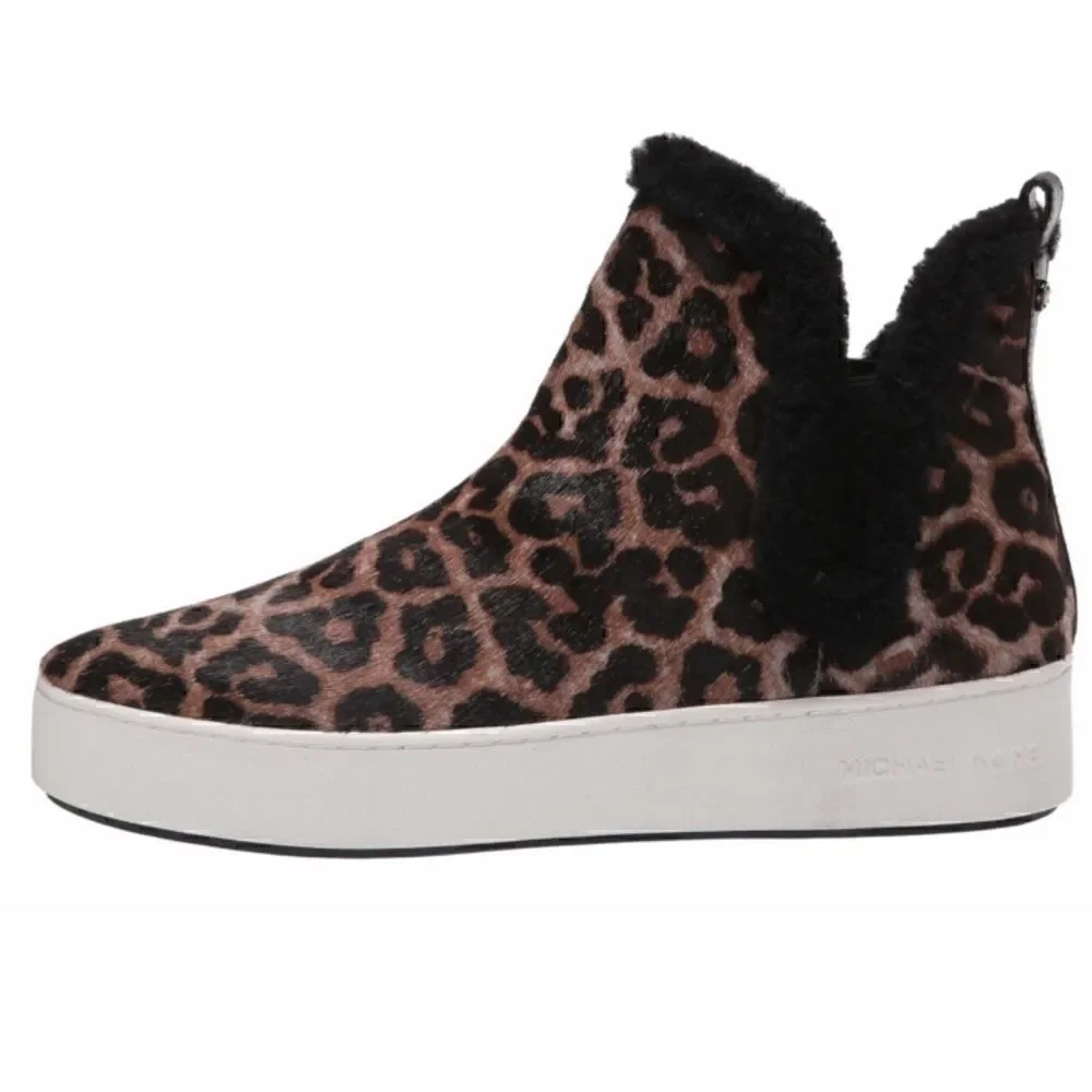 Micheal KORS Ashlyn Leather Slip On Leopard Bootie